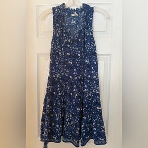 Floral Blue Sleeveless Dress